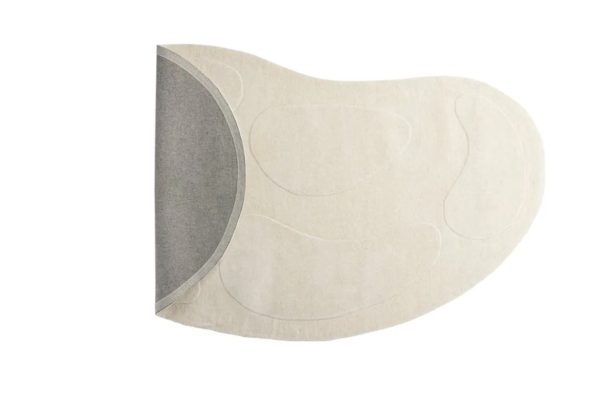 Teppich Caelen – ovale Form in Schwarz & Weiß aus Baumwolle