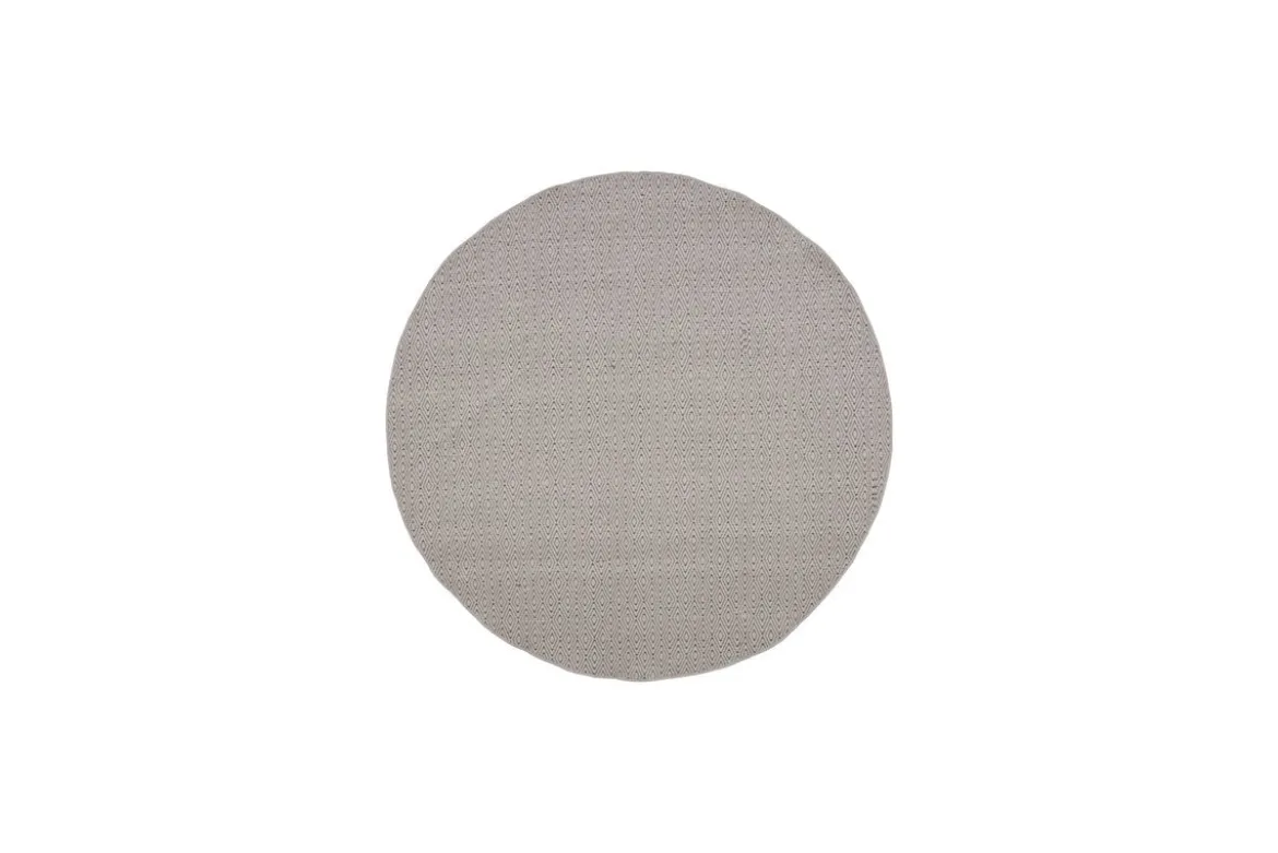 Teppich Naveen – rund in Beige aus Polyester & Baumwolle