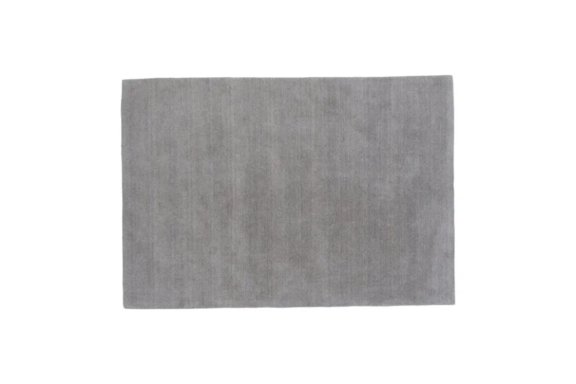 Teppich Nivaro – Kurzflor in Dunkelgrau aus Wolle & Polyester