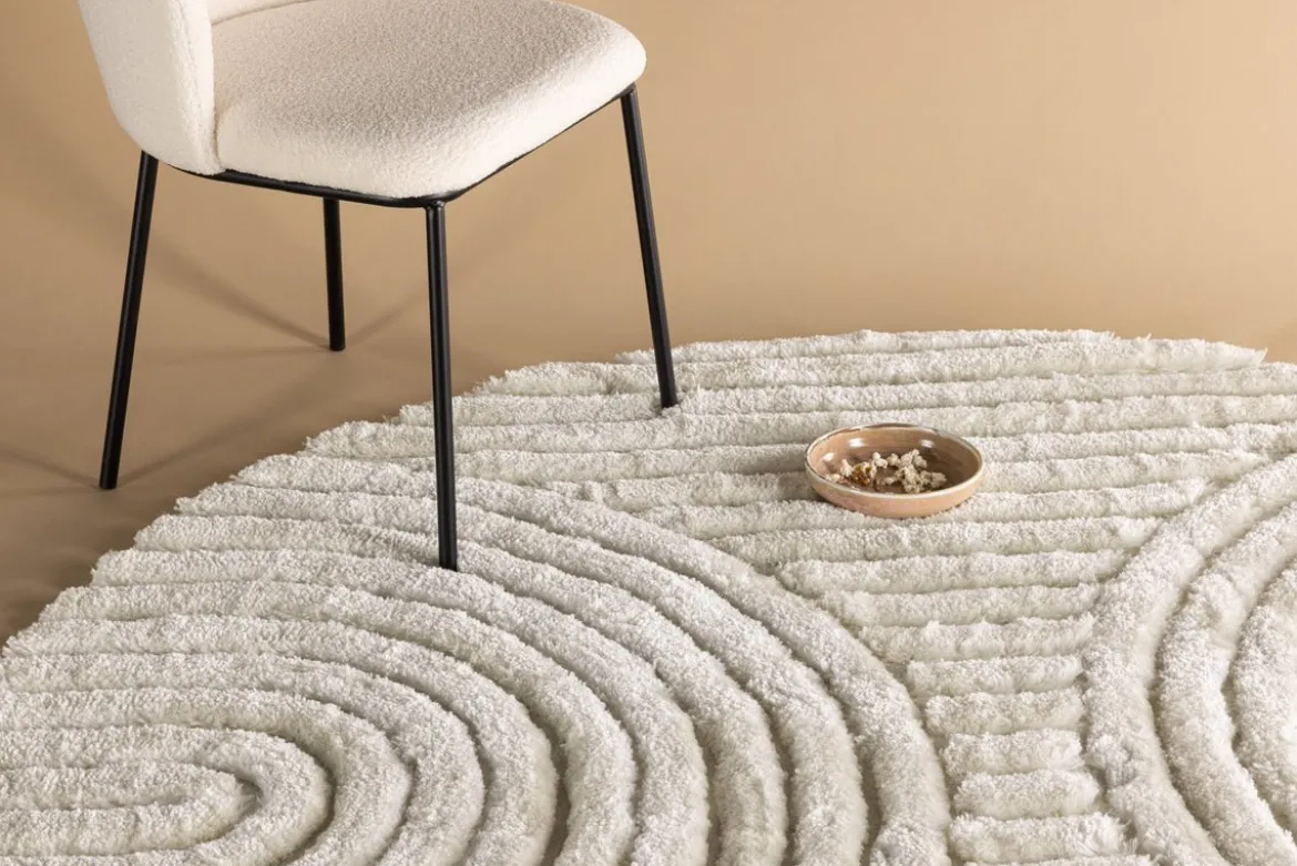 Teppich Paco – mit gerippter Struktur aus Polyester & Baumwolle