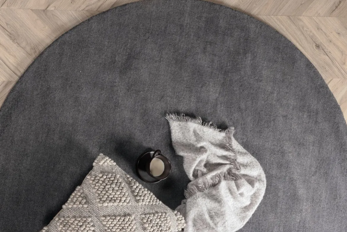 Teppich Selara – rund aus Wolle & Polyester