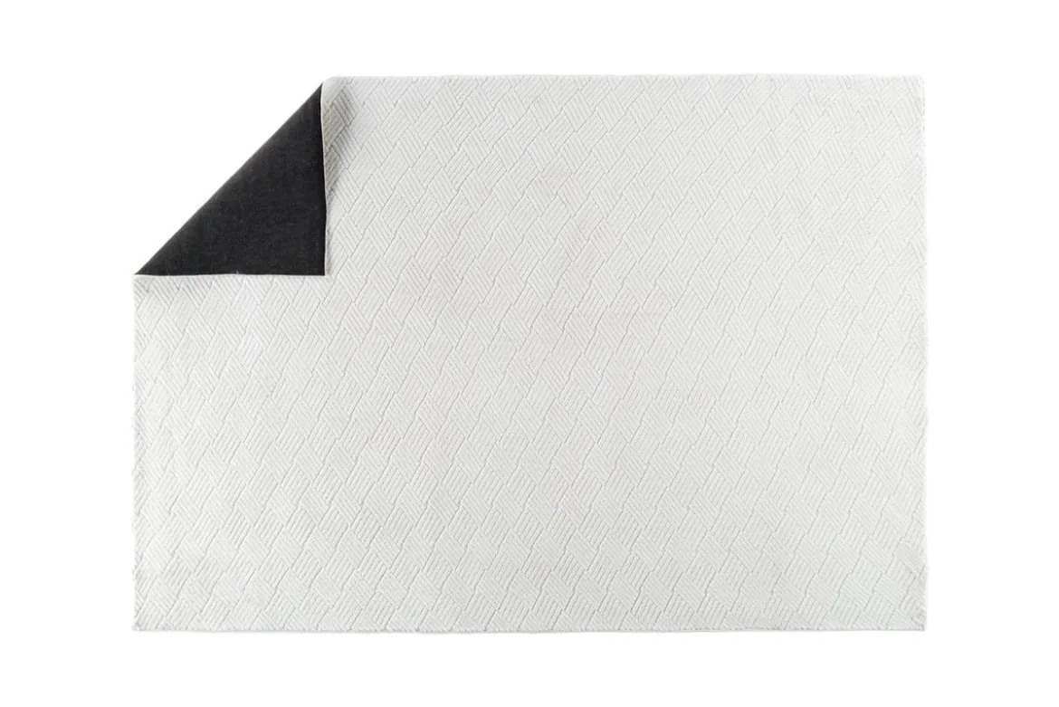Teppich Soren – in Weiß aus Polyester & Vliesstoff