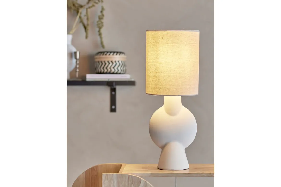 Tischlampe Everni - weißes Steingut