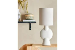 Tischlampe Everni - weißes Steingut