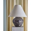 Tischlampe Falt - braunes Steingut
