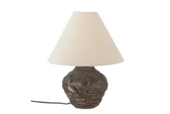 Tischlampe Falt - braunes Steingut
