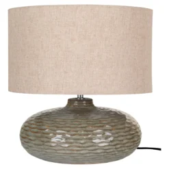 Tischlampe „Ferano“ – Eleganz aus Keramik in sanftem Grün