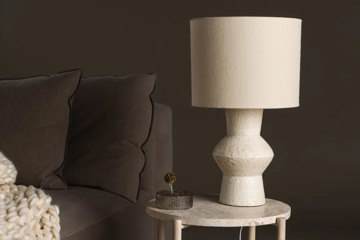 Tischlampe „Ivorya“ – Eleganter Look mit Terrakotta & Jute