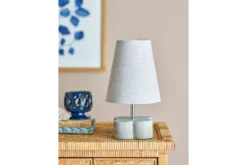 Tischlampe Keldinor - Beige Steingut