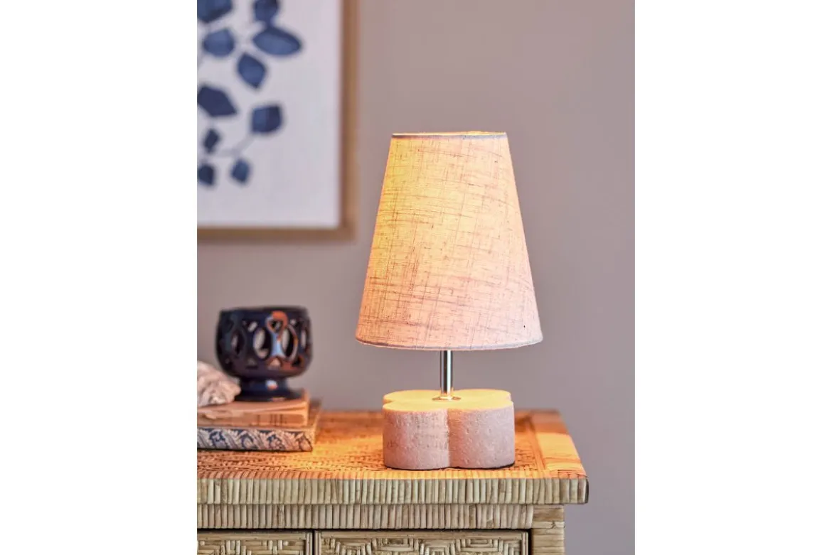 Tischlampe Keldinor - Beige Steingut