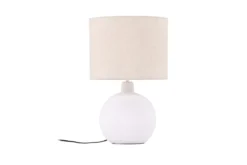 Tischlampe „Lelin“ – Eleganter Betonsockel mit leichtem Leinenschirm