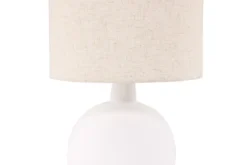 Tischlampe „Lelin“ – Eleganter Betonsockel mit leichtem Leinenschirm