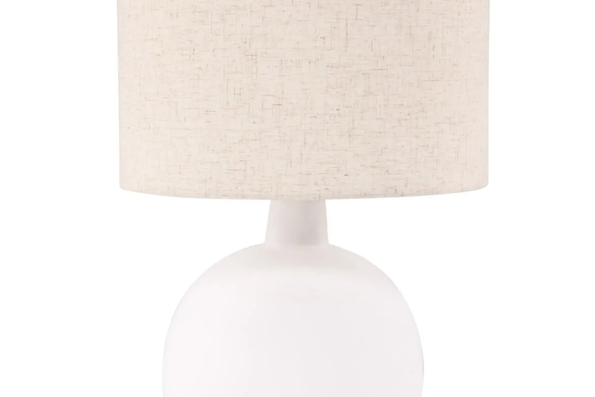 Tischlampe „Lelin“ – Eleganter Betonsockel mit leichtem Leinenschirm