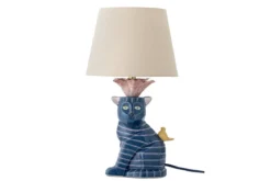 Tischlampe Liora – handbemaltes Steingut in Blau, dekoratives Designobjekt