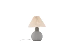 Tischlampe „Marcello“ – Stilvoller Betonsockel mit geriffeltem Lampenschirm