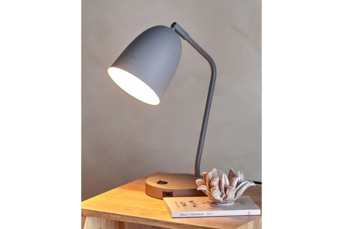 Tischlampe Myla - Grau Beige