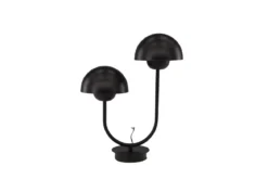 Tischlampe „Noir Duo“ – Elegante Schwarzstahl-Lampe mit Doppelkuppel