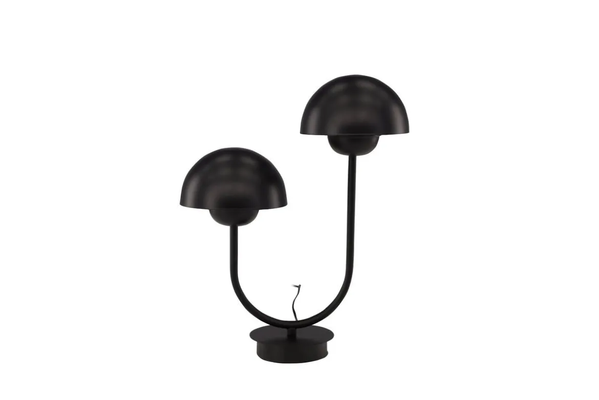 Tischlampe „Noir Duo“ – Elegante Schwarzstahl-Lampe mit Doppelkuppel