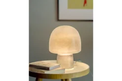 Tischlampe Nysa – Glasleuchte in organischer Pilzform