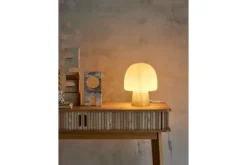 Tischlampe Nysa – Glasleuchte in organischer Pilzform