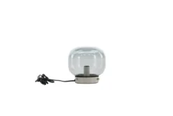 Tischlampe „Olivin“ – Mit elegantem rauchschwarzen Lampenschirm