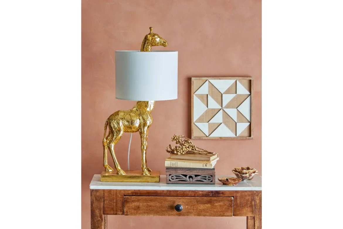 Tischlampe Safarirai - Giraffenleuchte in Gold