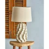 Tischlampe Sandwave- weißes Steingut