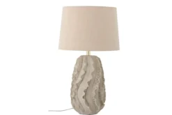 Tischlampe Sandwave- weißes Steingut