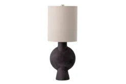 Tischlampe Savage - matt schwarze Terrakotta Leuchte