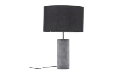 Tischlampe „Siv“ – Betonfuß & schwarzer Stoffschirm