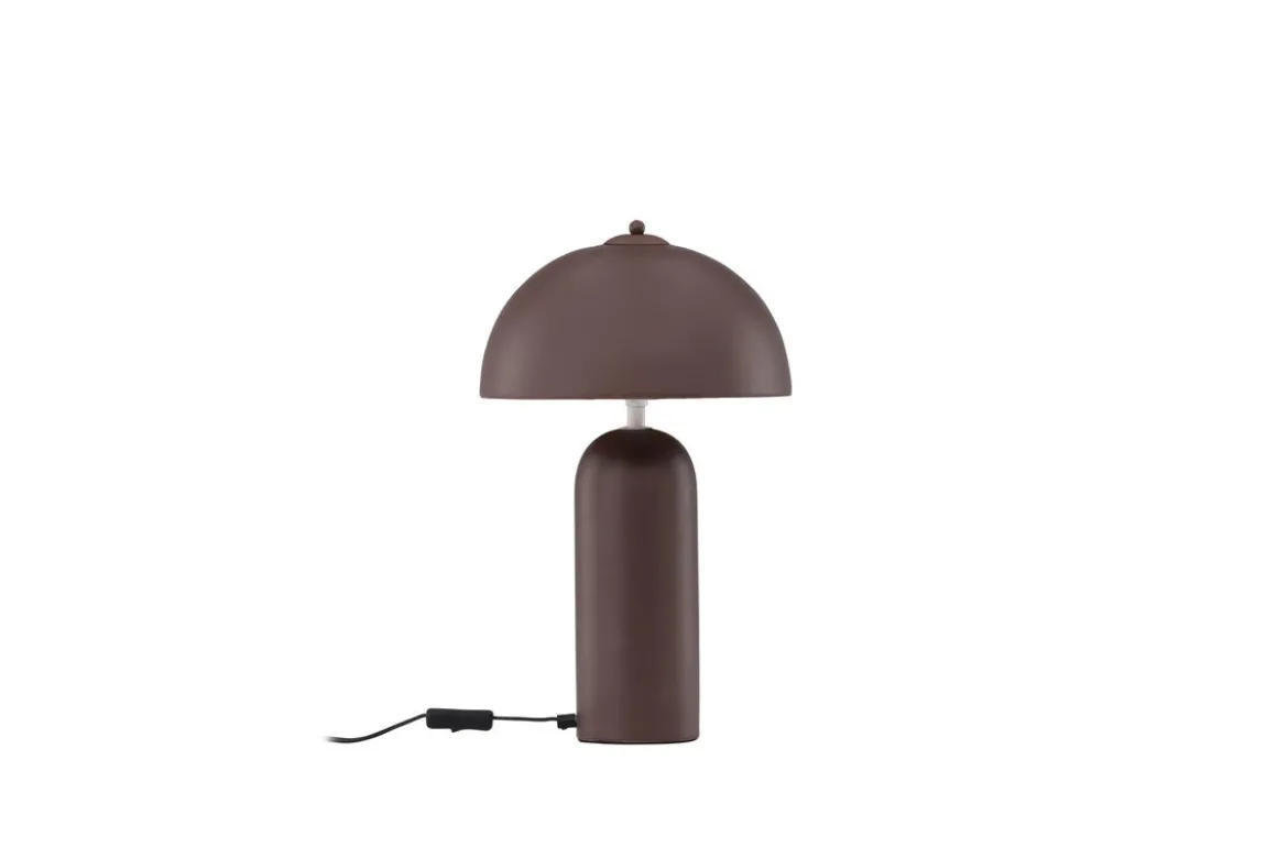 Tischlampe „Terranova“ – Braune Steingefertigte Eleganz mit Rundschirm