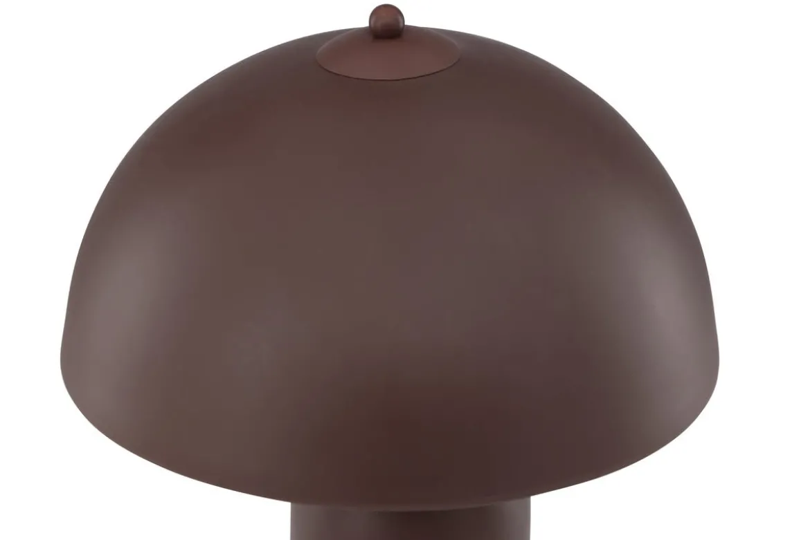 Tischlampe „Terranova“ – Braune Steingefertigte Eleganz mit Rundschirm
