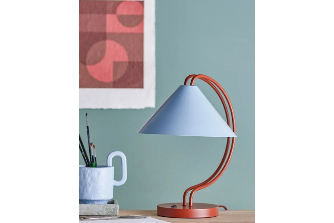 Tischlampe Yanava - Blau/Braun