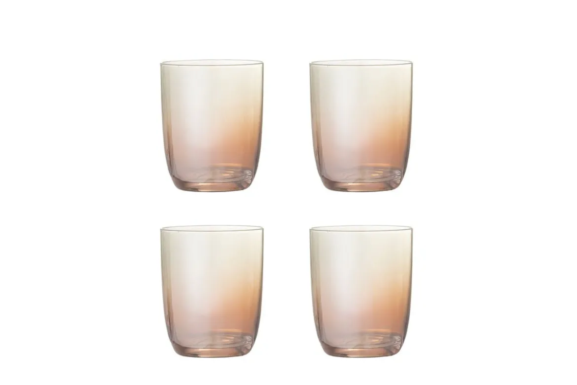 Trinkgläser Noemi – Glas in Bronze mit Perlmuttrand (4er-Set)