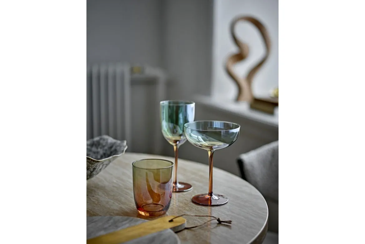 Trinkgläser Noemi – Glas in Bronze mit Perlmuttrand (4er-Set)