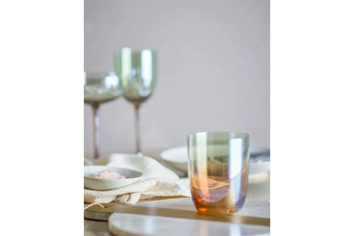 Trinkgläser Noemi – Glas in Bronze mit Perlmuttrand (4er-Set)