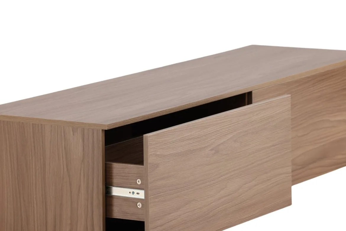 TV-Lowboard Valborg – Walnussfurnier in Natur-Optik