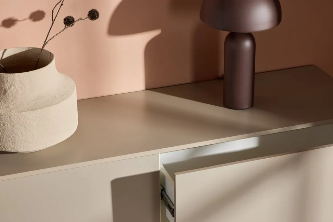 TV-Lowboard Valerio – Minimalistische Eleganz in Beige