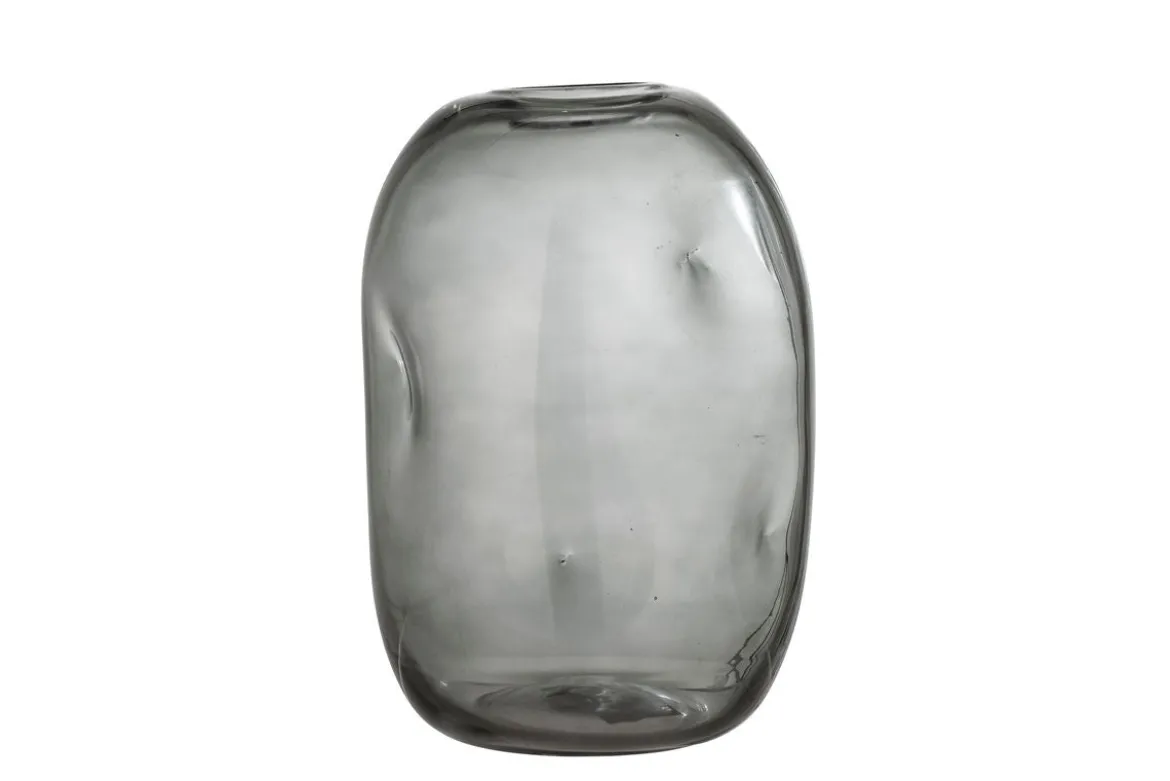 Vase „Alvara“ – Strukturglas in Grau