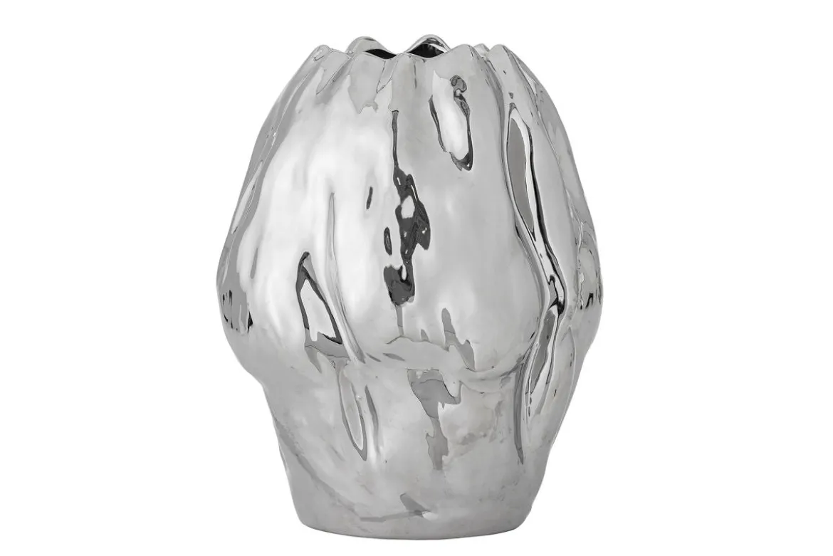 Vase „Argon“ – Silbernes Steingut