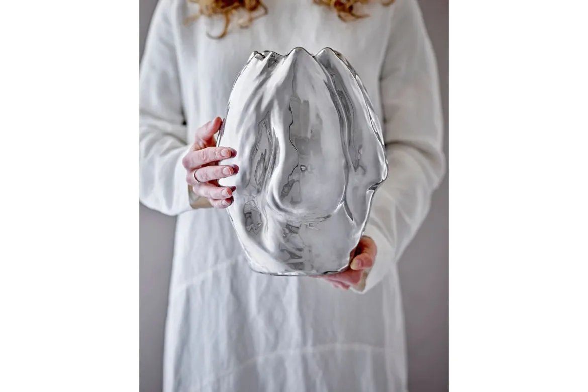 Vase „Argon“ – Silbernes Steingut