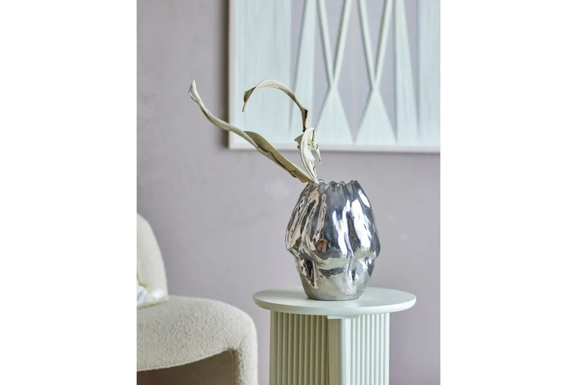 Vase „Argon“ – Silbernes Steingut