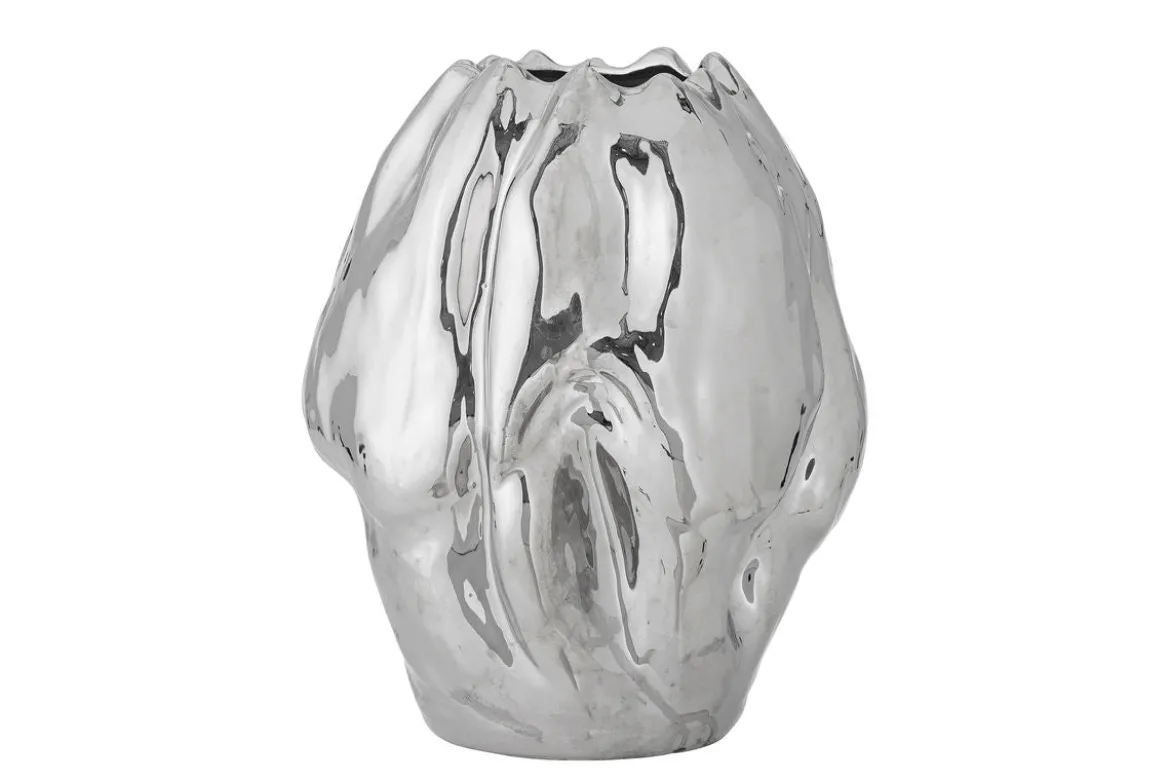 Vase „Argon“ – Silbernes Steingut