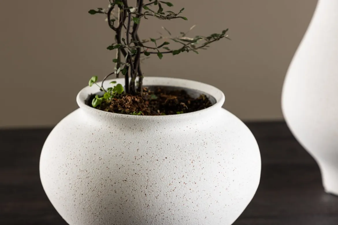 Vase „Arlena“ Ø 18 cm – Weiß oder Schwarz
