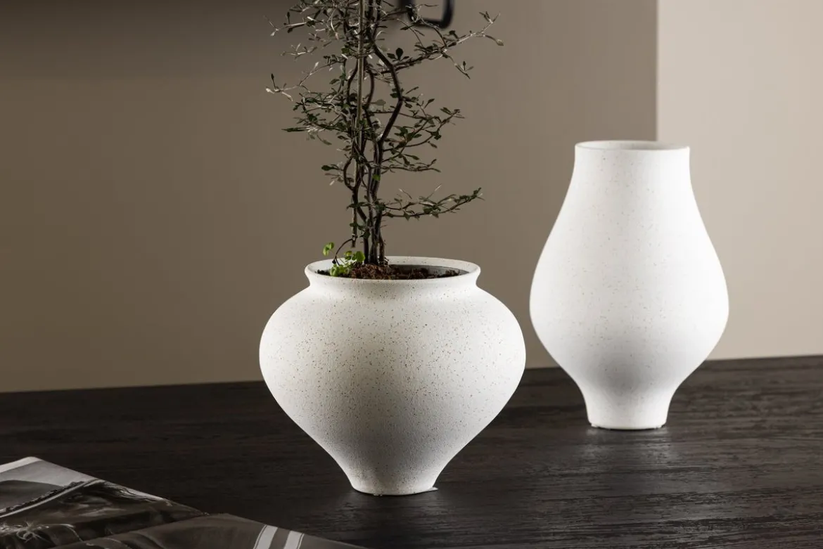 Vase „Arlena“ Ø 18 cm – Weiß oder Schwarz