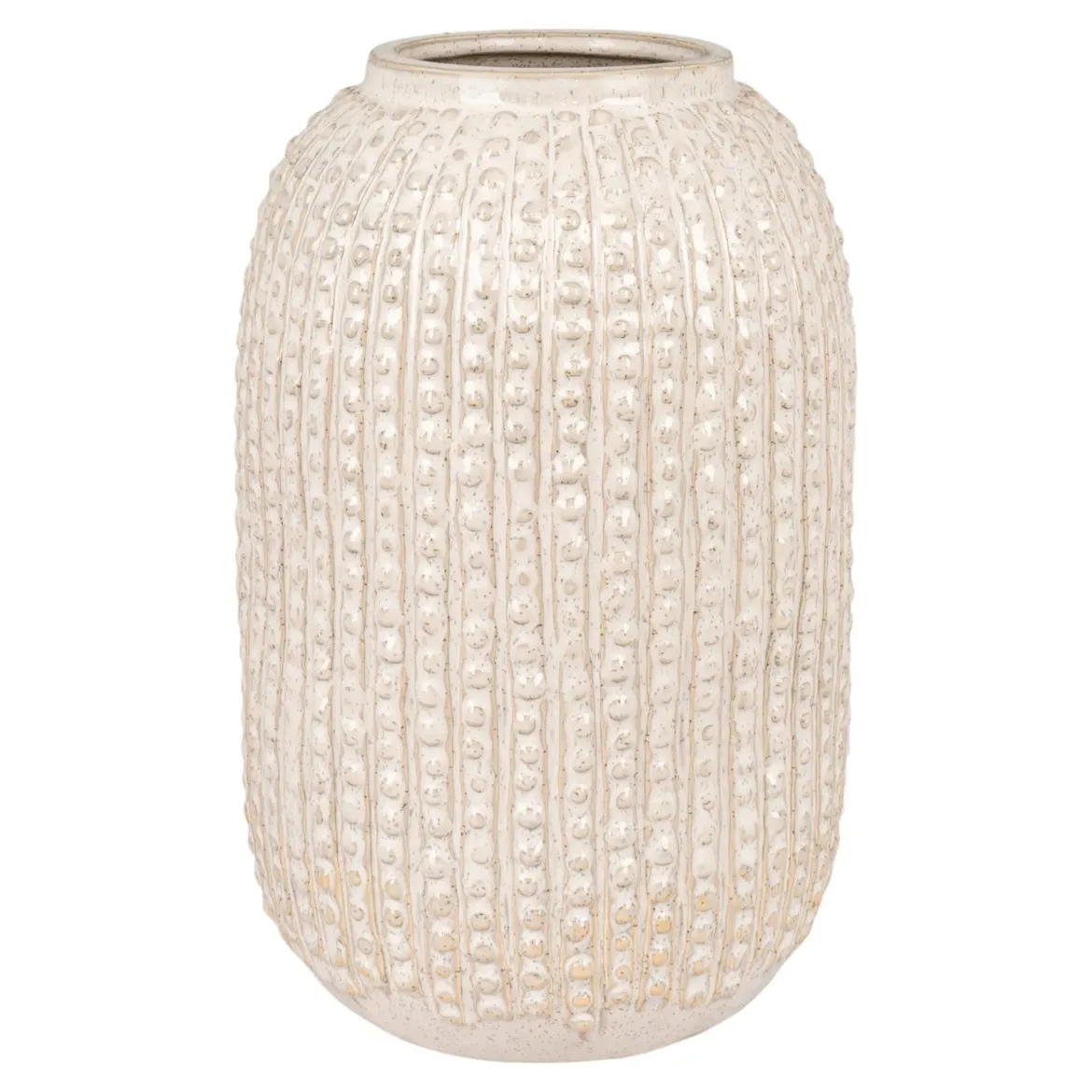 Vase „Arthea“ – Keramik in Beige mit Struktur