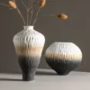 Vase „Aurea“ Ø16 cm – Beige mit Farbverlauf, Keramik