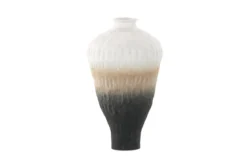 Vase „Aurea“ Ø16 cm – Beige mit Farbverlauf, Keramik