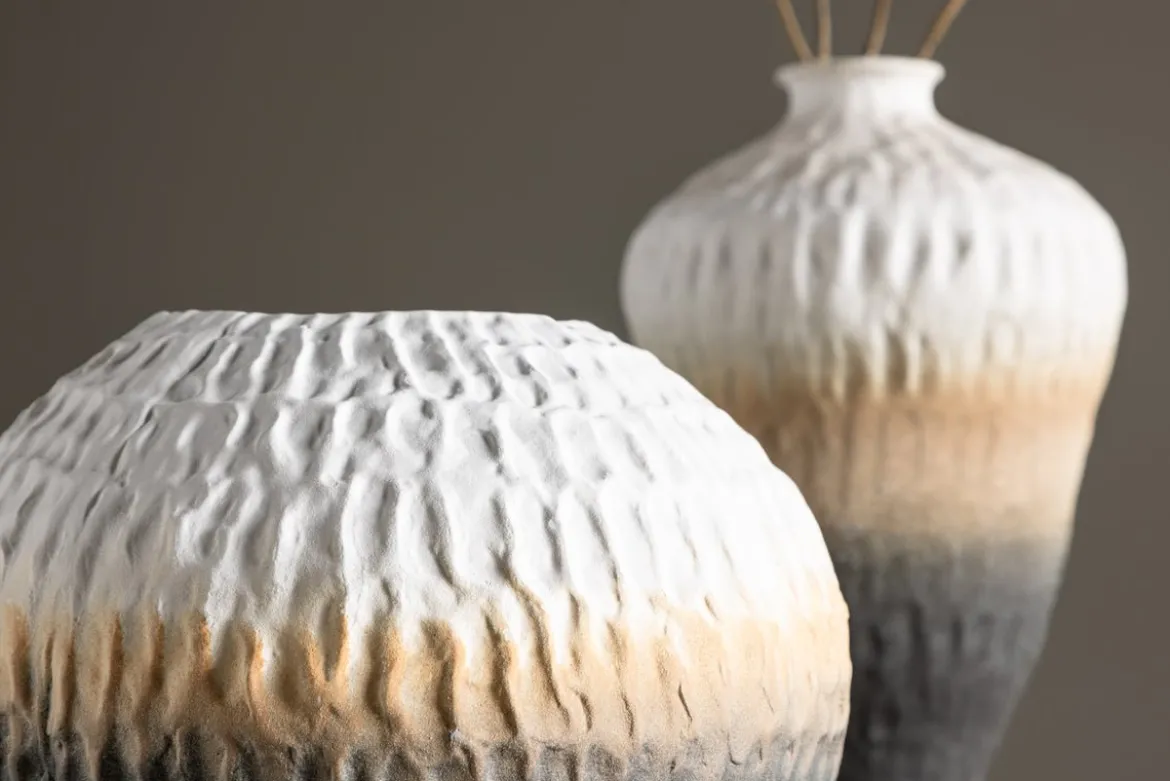 Vase „Aurea“ Ø 24 cm – Beige mit Farbverlauf
