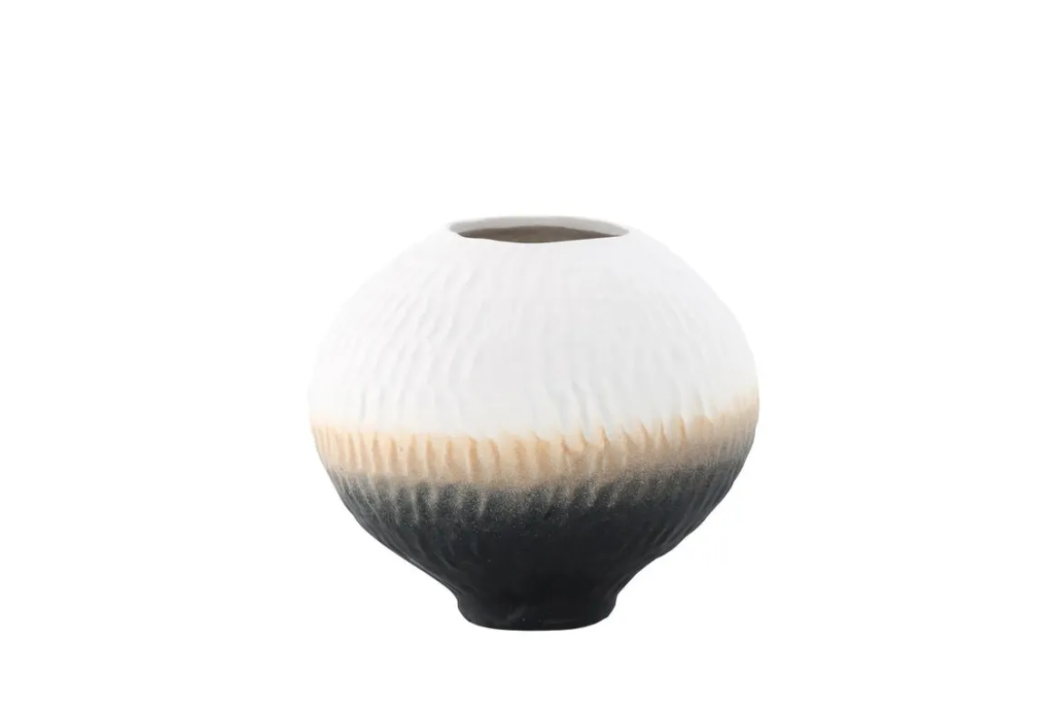 Vase „Aurea“ Ø 24 cm – Beige mit Farbverlauf